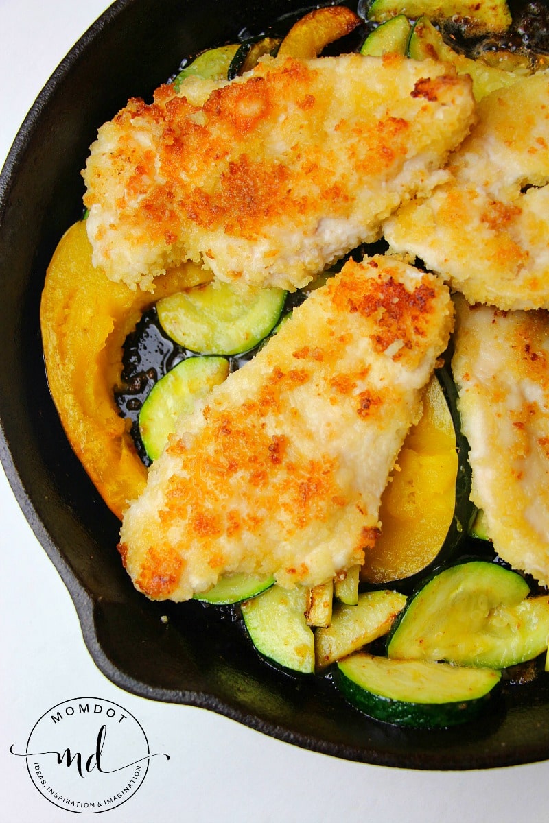Crispy Parmesan Chicken recipe, a delicious dinner that takes no time at all, family friendly