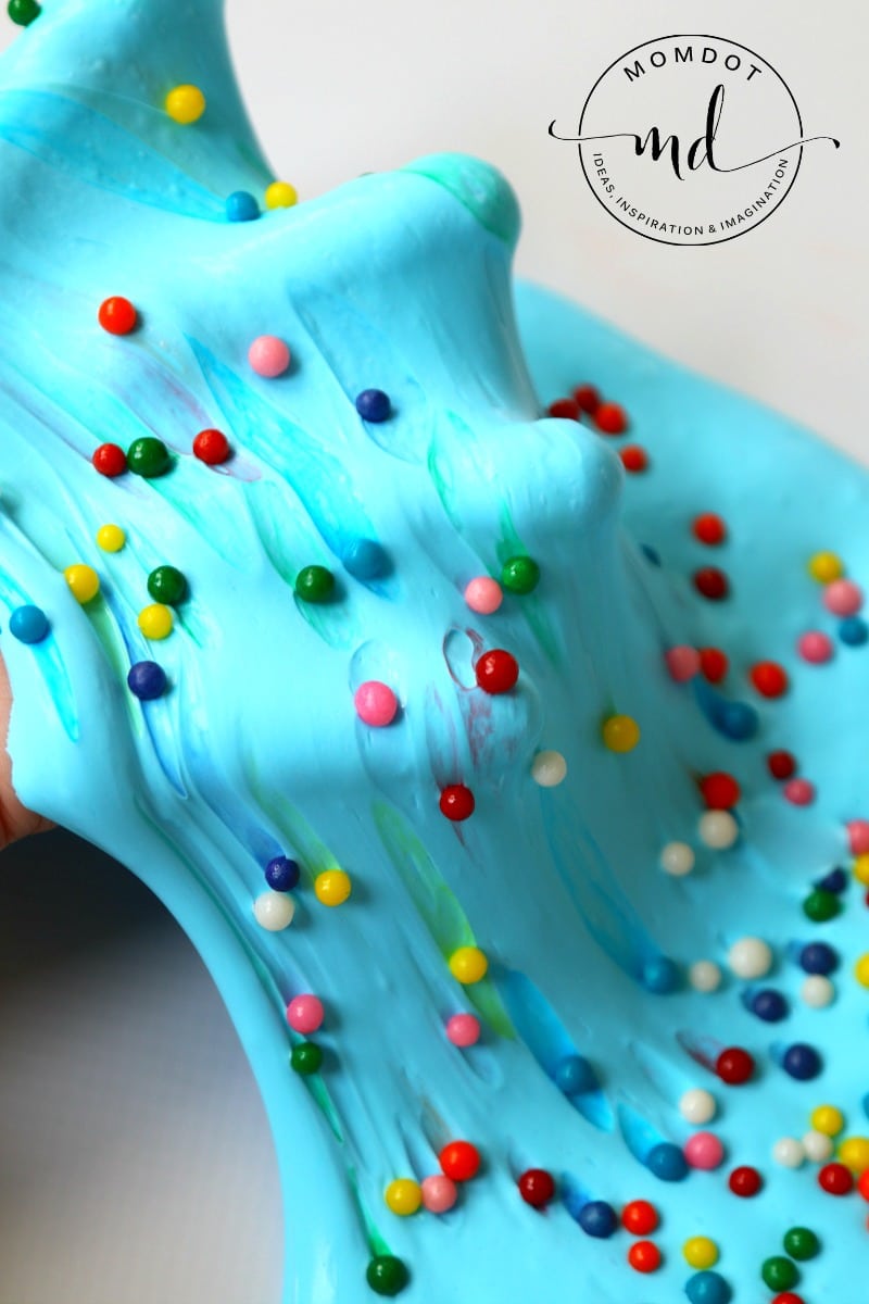 Birthday Cake Slime: Use Sprinkles to create rainbows in your slime