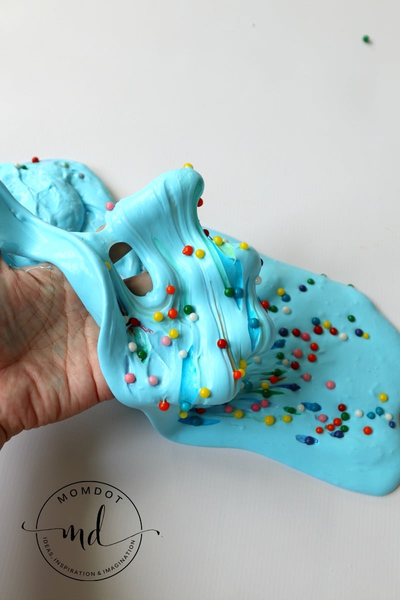 Birthday Cake Slime: Use Sprinkles to create rainbows in your slime