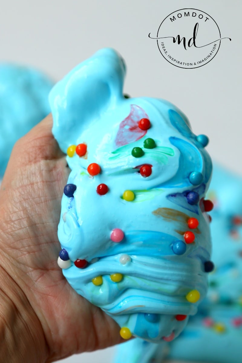 Birthday Cake Slime: Use Sprinkles to create rainbows in your slime