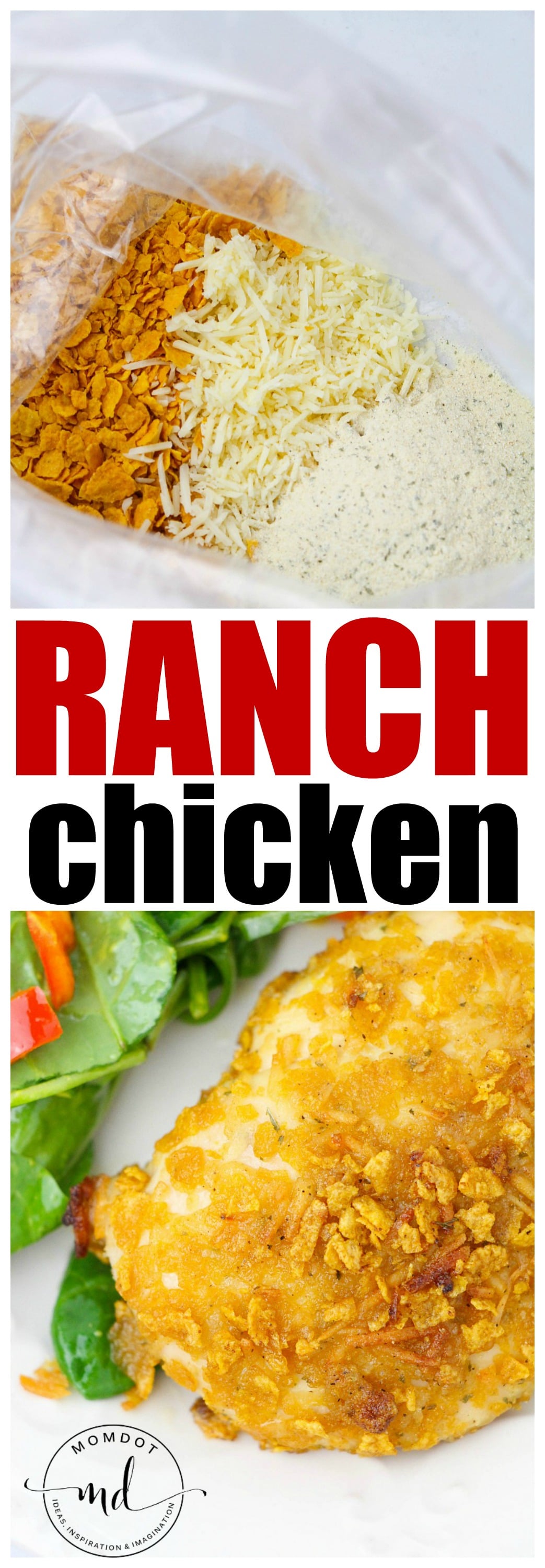 Ranch Chicken Recipe: Parmesan and Ranch are a perfect pairing for this anytime easy family friendly baked meal