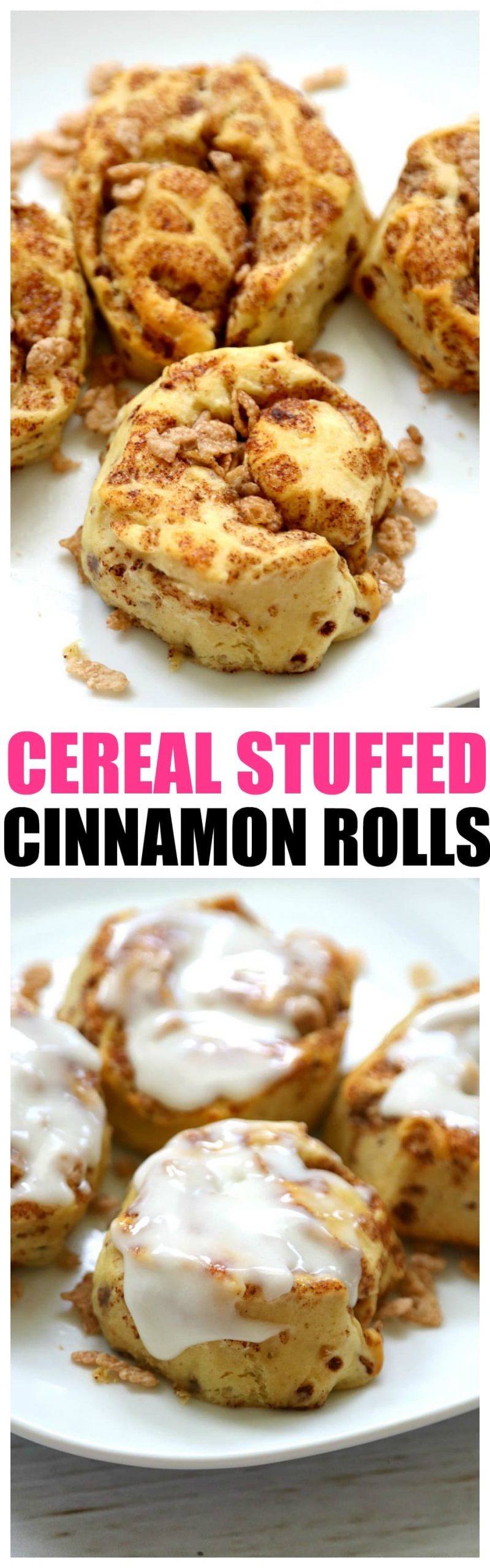 Cereal Stuffed Cinnamon Rolls Recipe, fun breakfast recipe your kids will love to eat and make