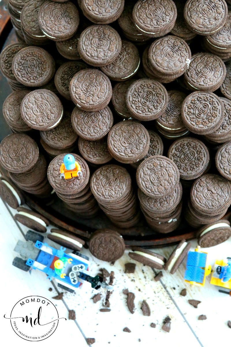 OREO Construction Zone: Birthday Party Idea , just add LEGOs for a fantastic OREO display