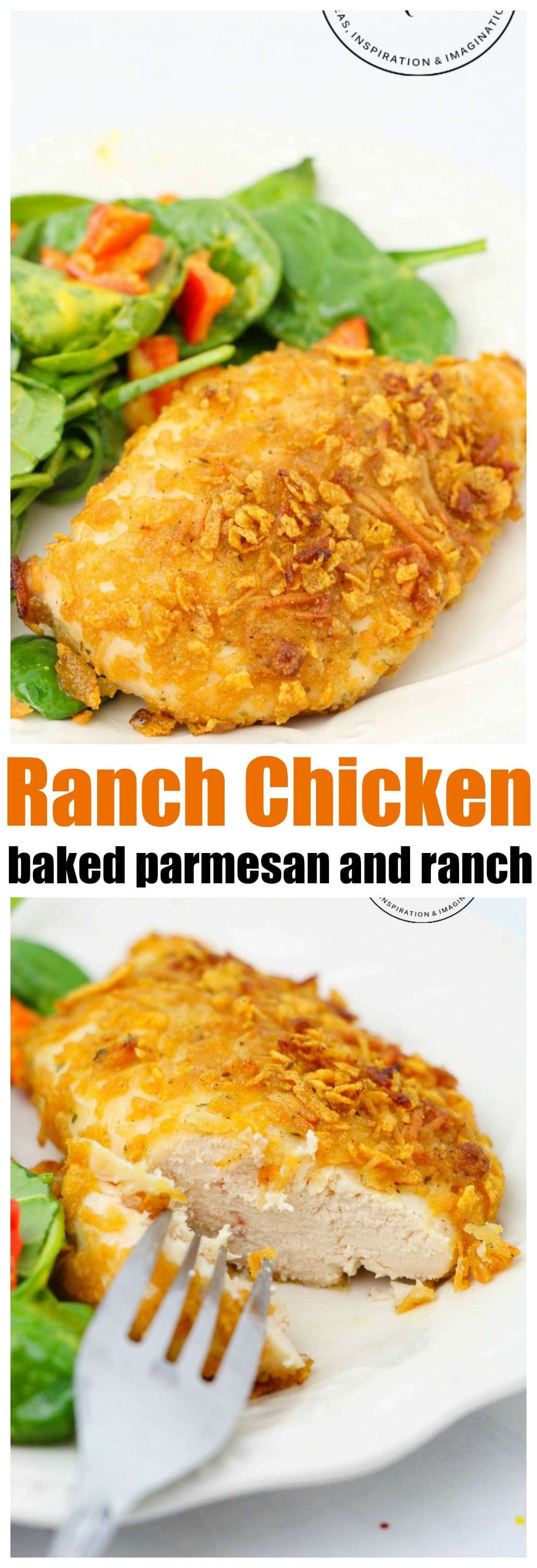 Ranch Chicken Recipe: Parmesan and Ranch are a perfect pairing for this anytime easy family friendly baked meal
