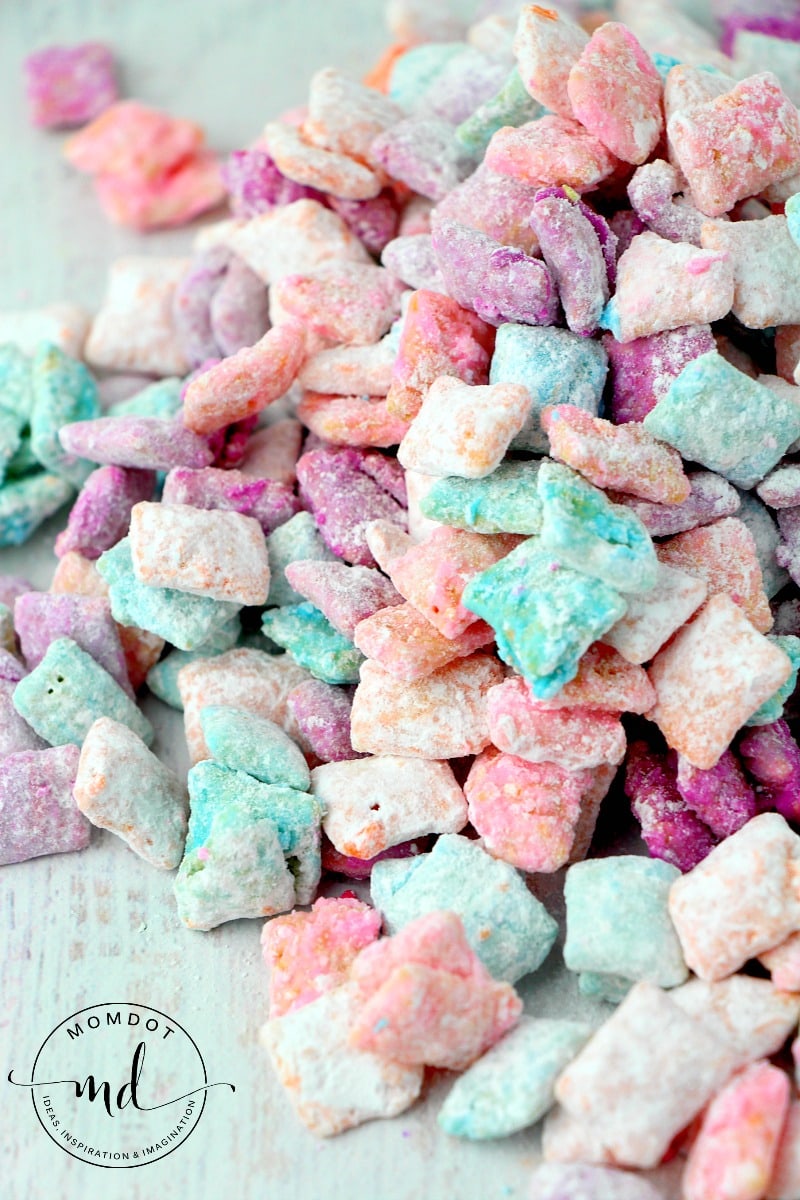 multicolored muddy buddies chex mix