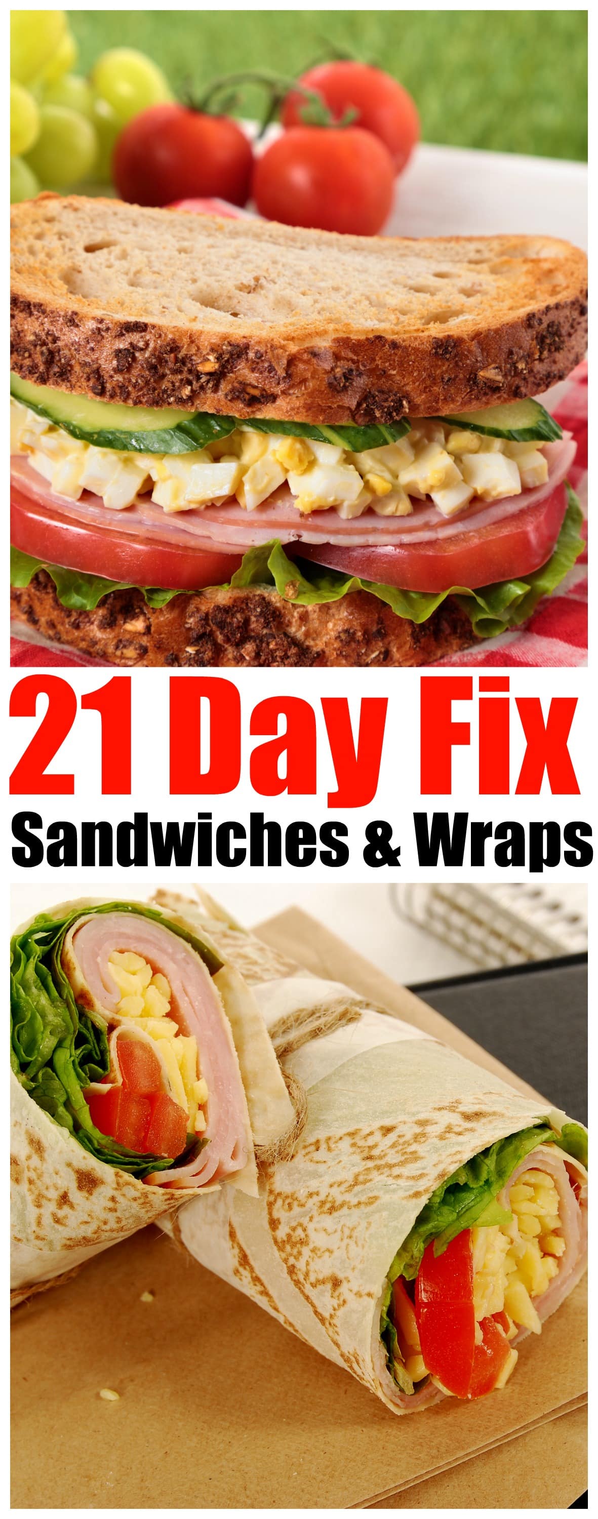 21 Day Fix sandwiches and wraps - Forget Takeout! Eat Easy and Delicious 21-Day Fix Sandwiches that you can make Every Day - dont be tempted to fall off the 21-Day Fix Challenge