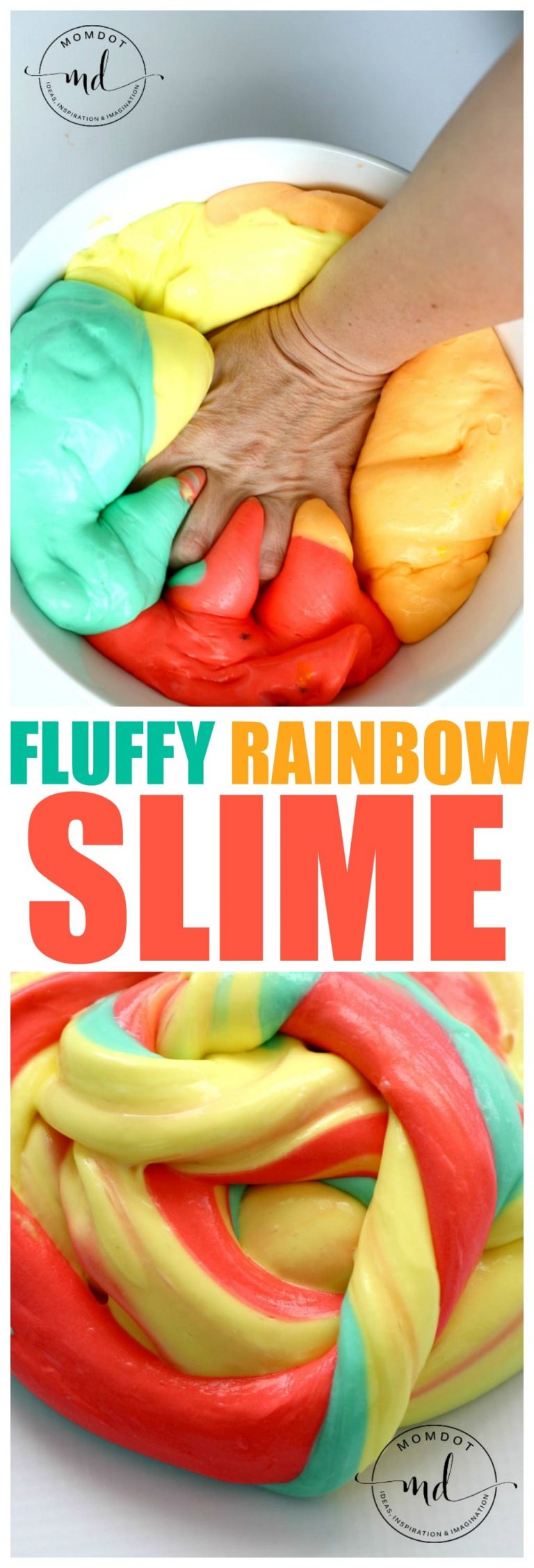 Rainbow Fluffy Slime DIY Homemade Recipe with Shaving Cream