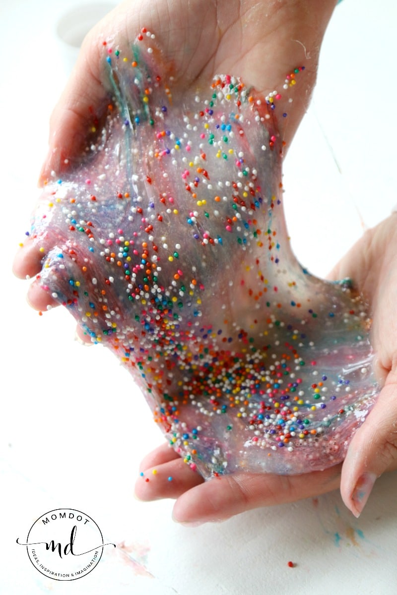 Rainbow Explosion Clear Slime: Gorgeous rainbows created in a DIY Clear Slime, learn how! 