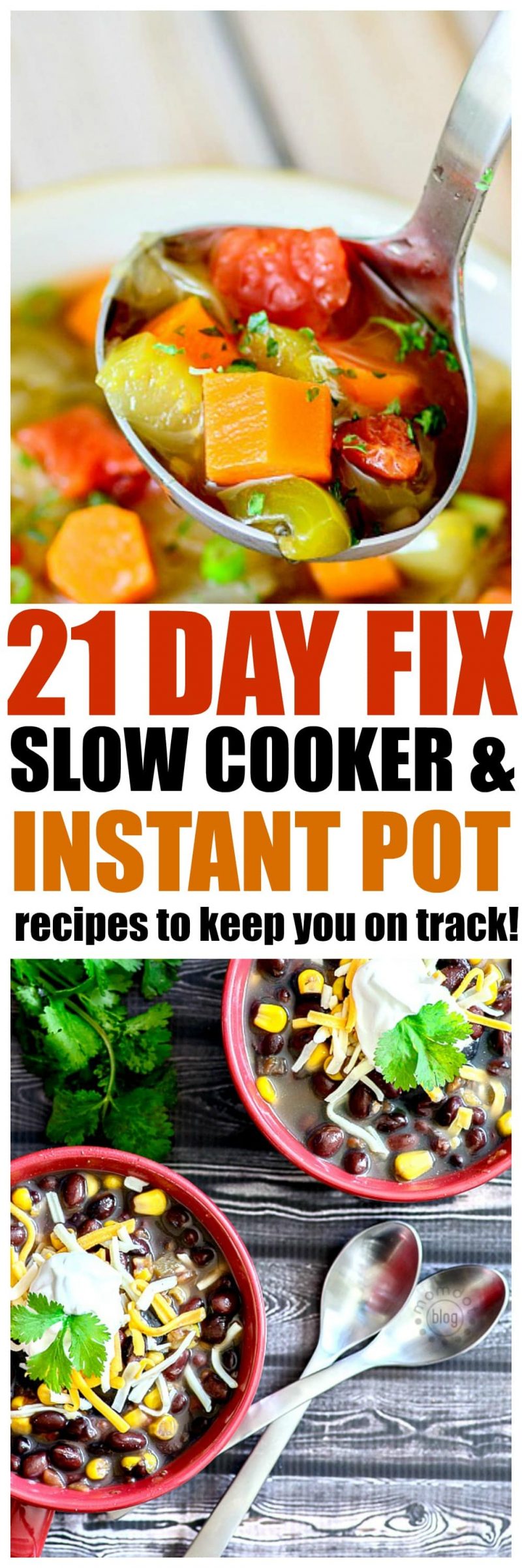 21 Slow Cooker and Instant Pot 21 Day Fix Recipes to keep you on track with your 21 day fix diet, delicious options!