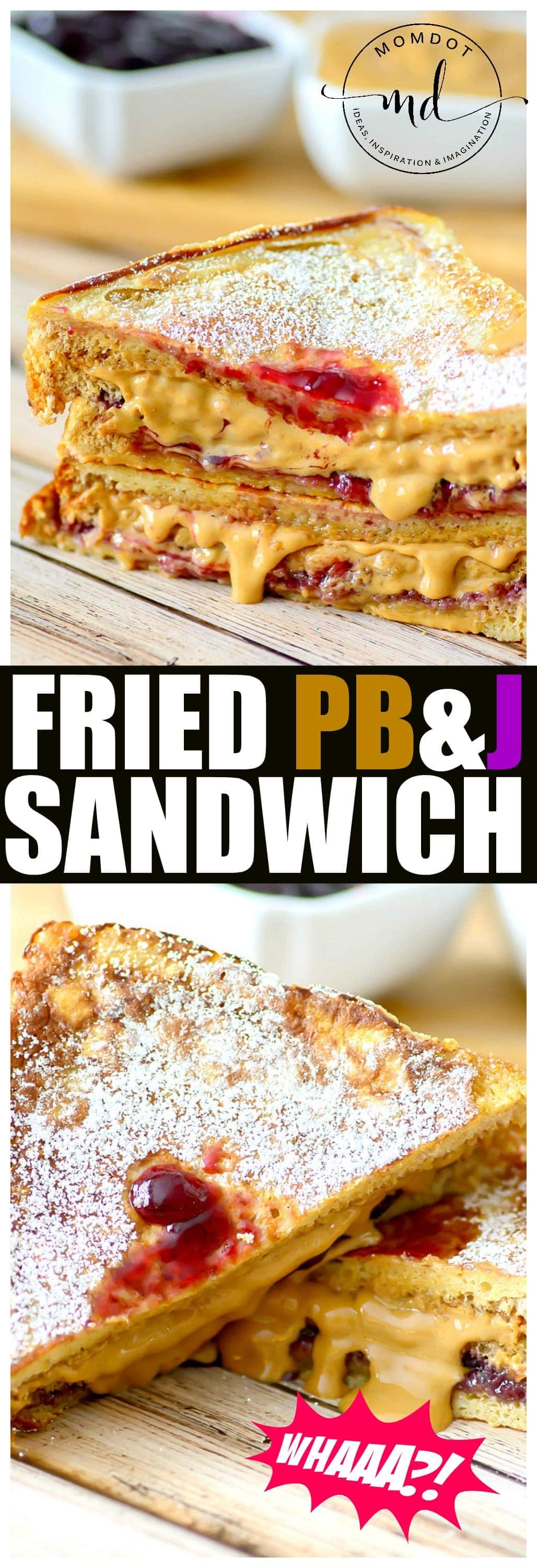 Fried PB&J recipe, a deep fried Peanut Butter and Jelly Sandwich that is a unique spin on this old classic and kid favorite sandwich