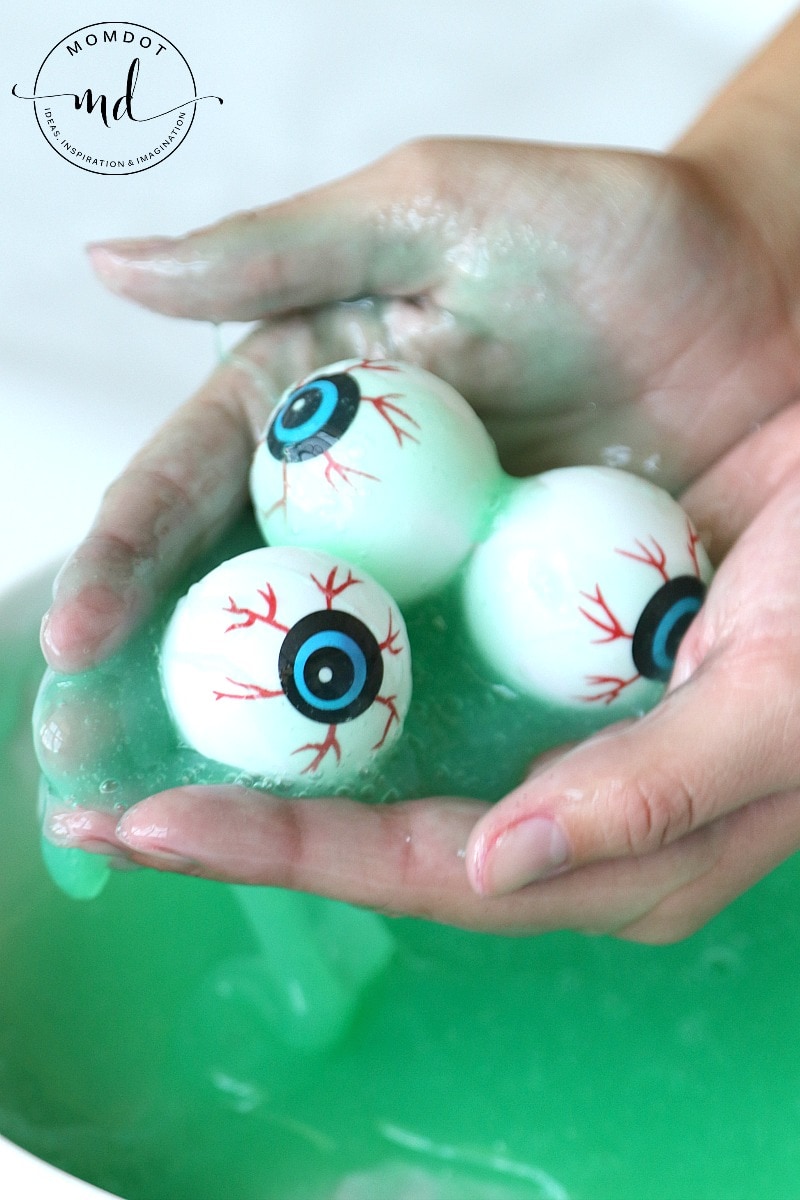 Ectoplasm slime is a Halloween Slime Recipe that is drippy and gross, perfect to double as snot for Halloween favors. Gross FUN recipe!