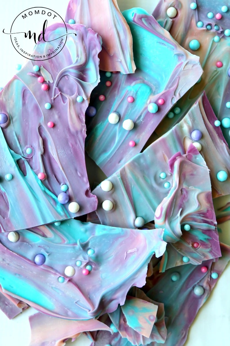 Mermaid Bark: 10 min magical chocolate dessert , make a splash at your next party