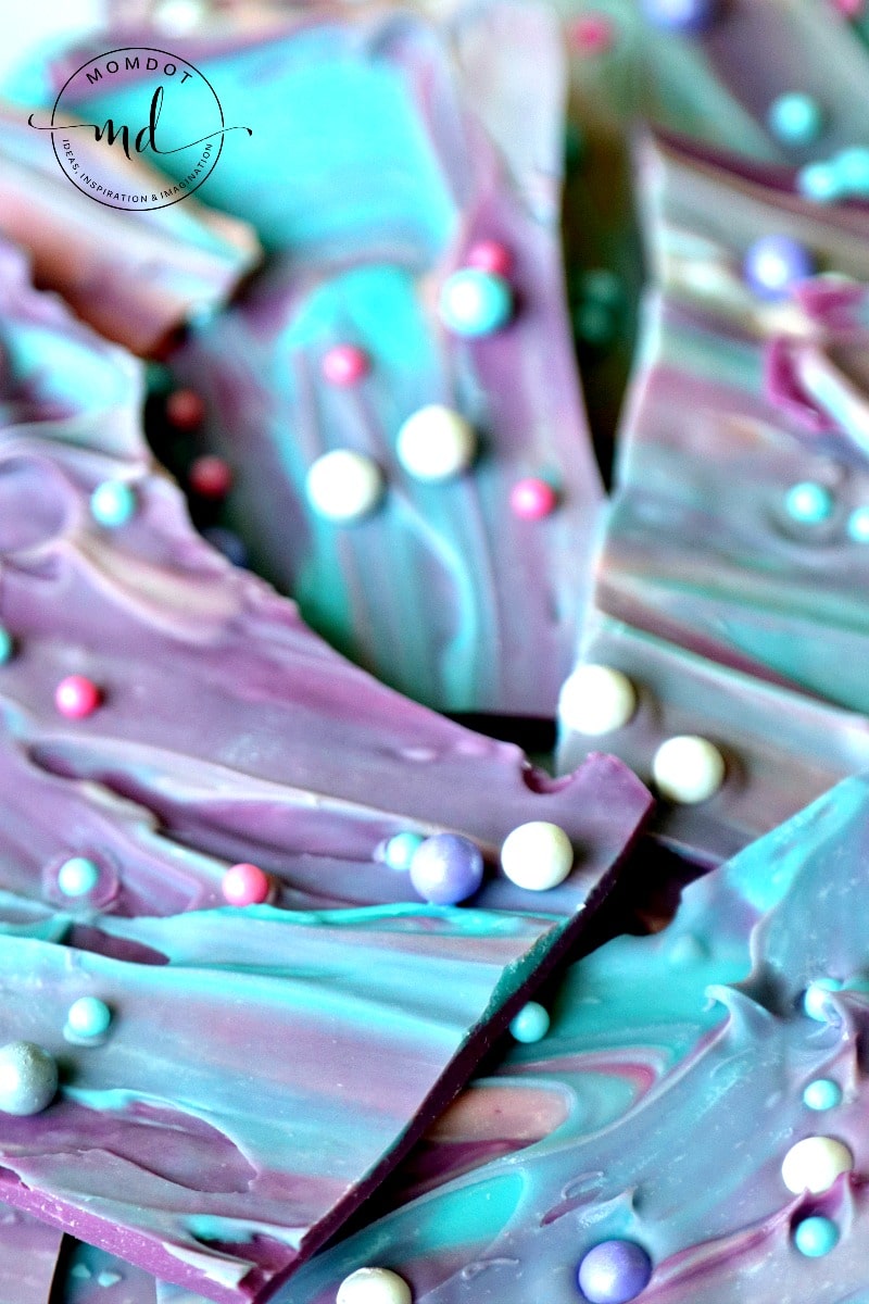 Mermaid Bark: 10 min magical chocolate dessert , make a splash at your next party