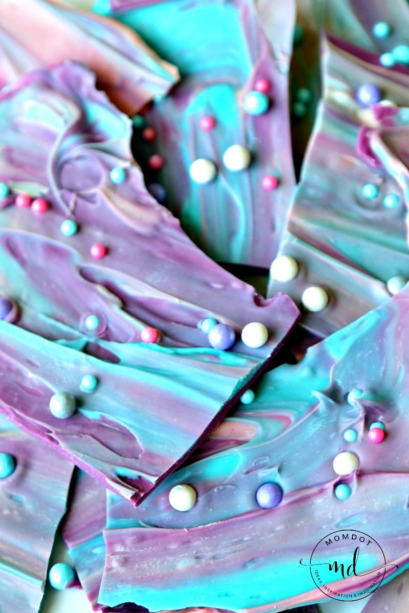 Mermaid Bark: 10 min magical chocolate dessert , make a splash at your next party