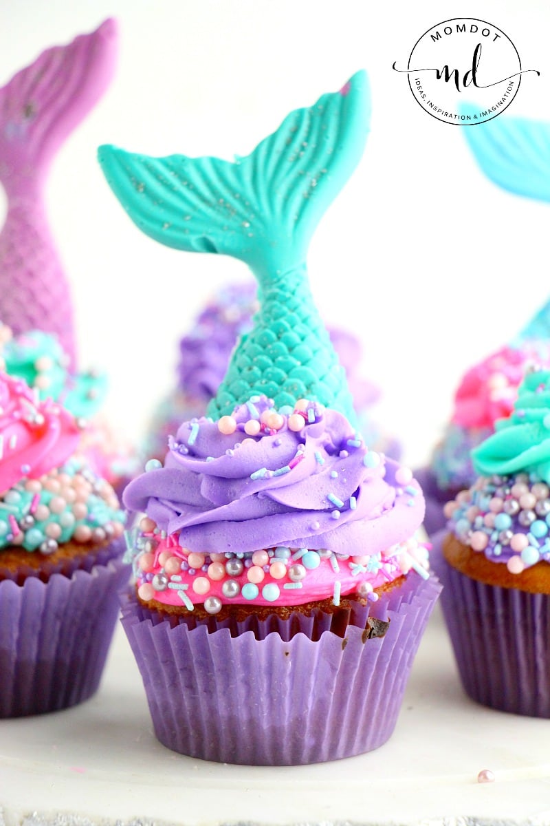 Mermaid Cupcake Recipe with Chocolate Tail Toppers