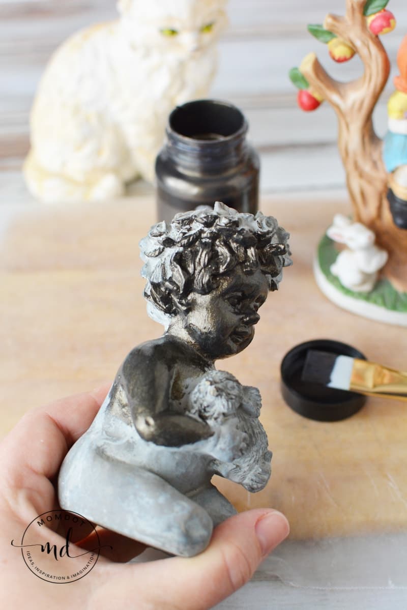 How to make creepy Halloween Figurines, Dolls and Creatures using old knick knacks #halloween #crafting #halloweencrafts #howtomake #momdot #tutorial #DIY