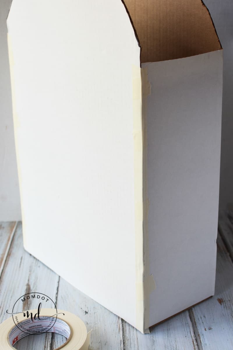 Three dimensional cardboard tombstone ready for painting