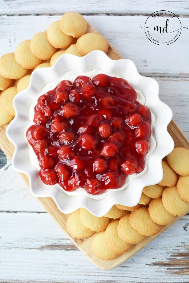 Cherry Cheesecake Dip, a no bake 3 ingredient recipe that will delight your tongue! Get printable recipe and instructions here
