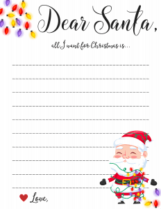 Dear Santa Letter FREE PRINTABLE | Free Download Template to write santa a letter, new for 2017