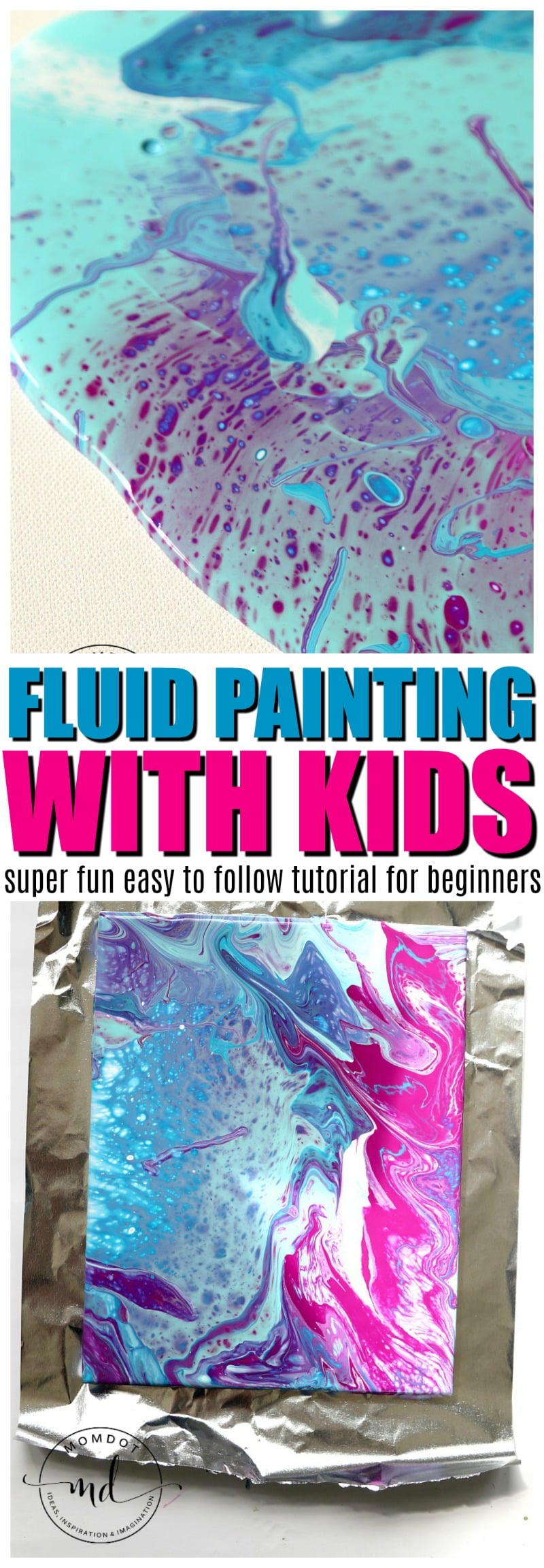 how to fluid paint with kids | Fluid Painting Tutorial | Acrylic Fluid Painting DIY