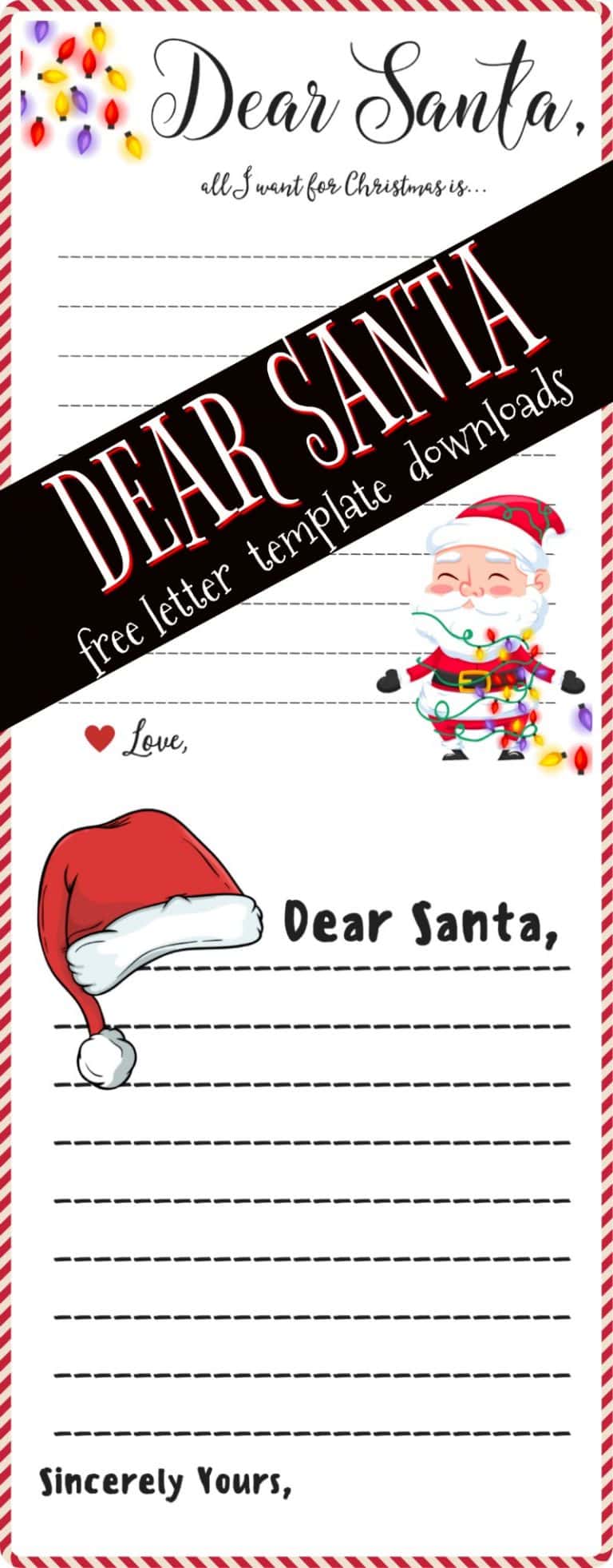Dear Santa Letter: Free Printable Downloads - Momdot.com