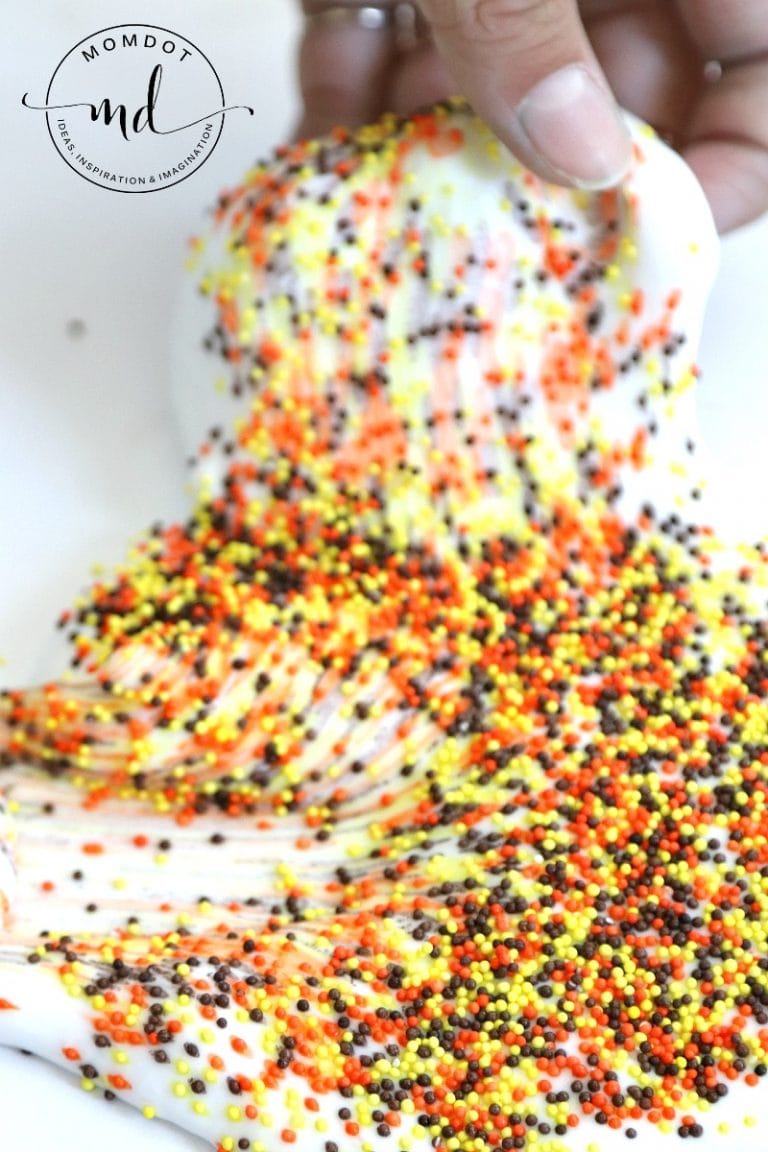 How to Make Thanksgiving Explosion Slime - Momdot.com