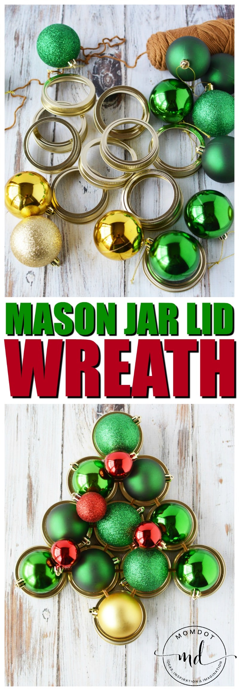 Mason Jar Lid Wreath | Christmas Wreath Tutorial using Mason Jar Lids | Holiday Mason Jar Crafts