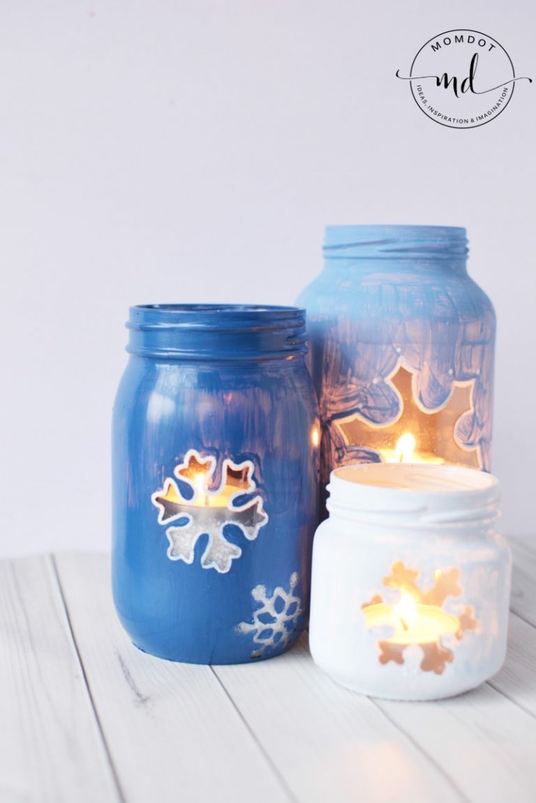 Snowflake Mason Jar DIY Christmas Mason Jar Tutorial