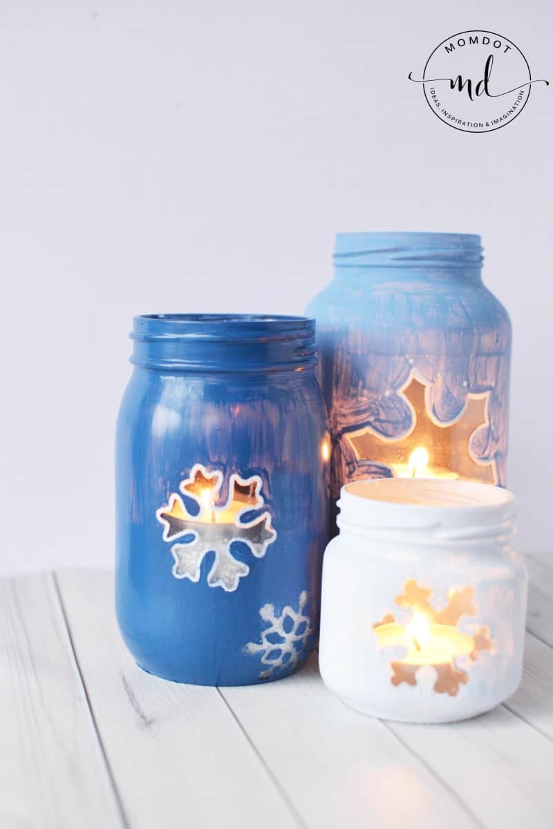 Snowflake Mason Jars - It All Started With Paint