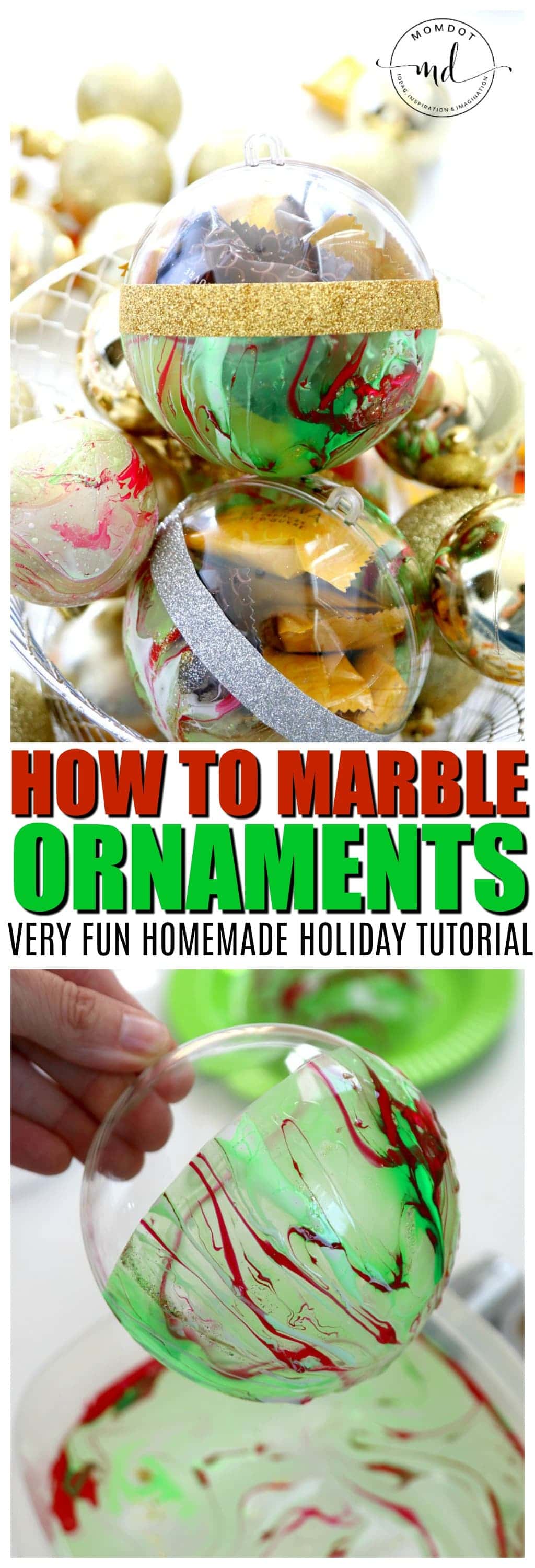 How to Marble Ornaments for Homemade Holiday | Nail Polish Ornament Marbling | Tutorial