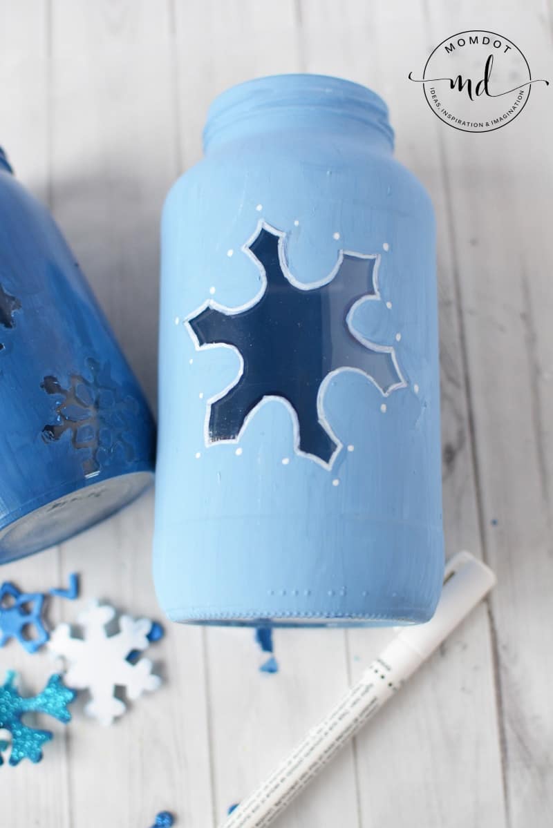 Snowflake Mason Jars - It All Started With Paint