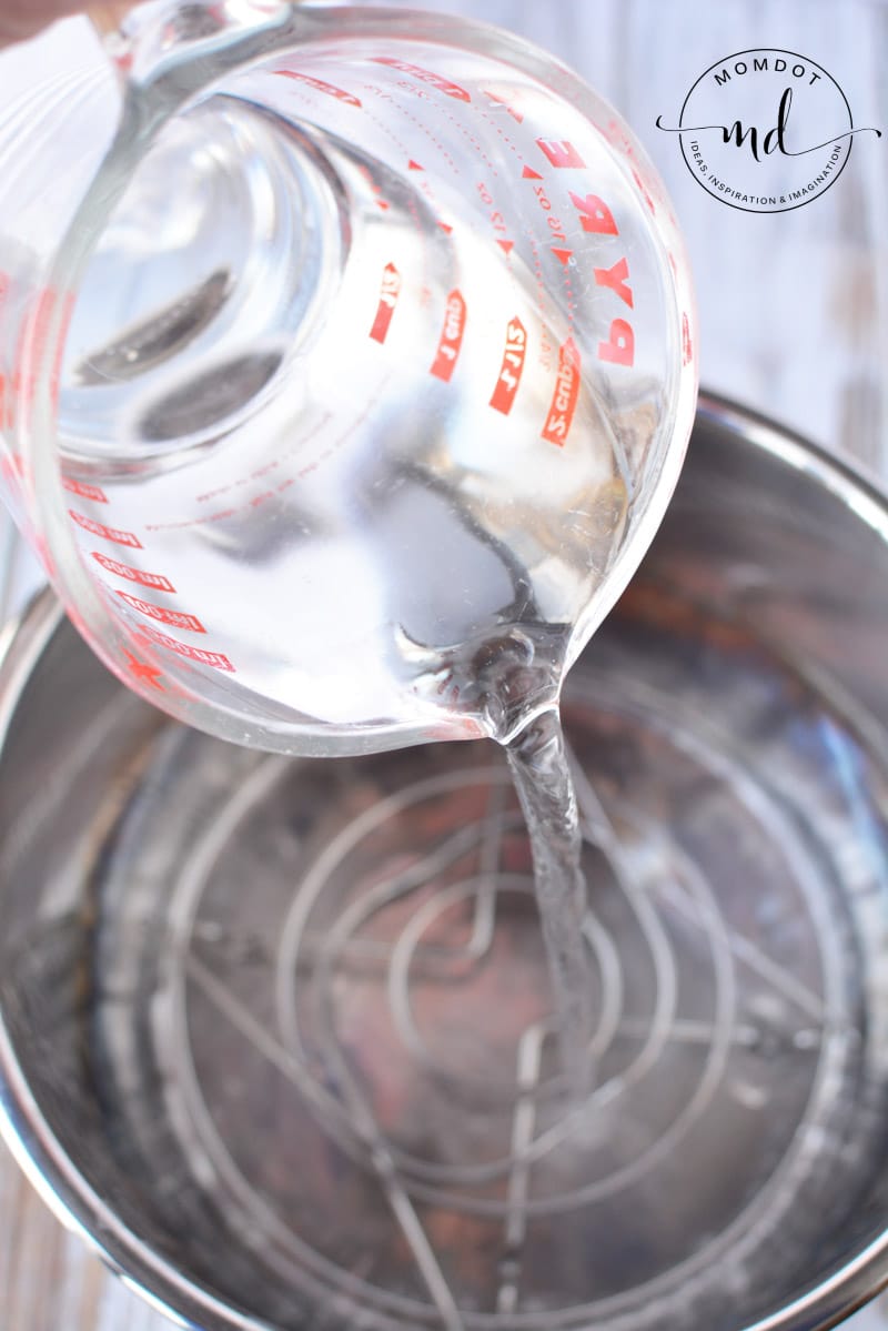 Pouring water into the Instant Pot