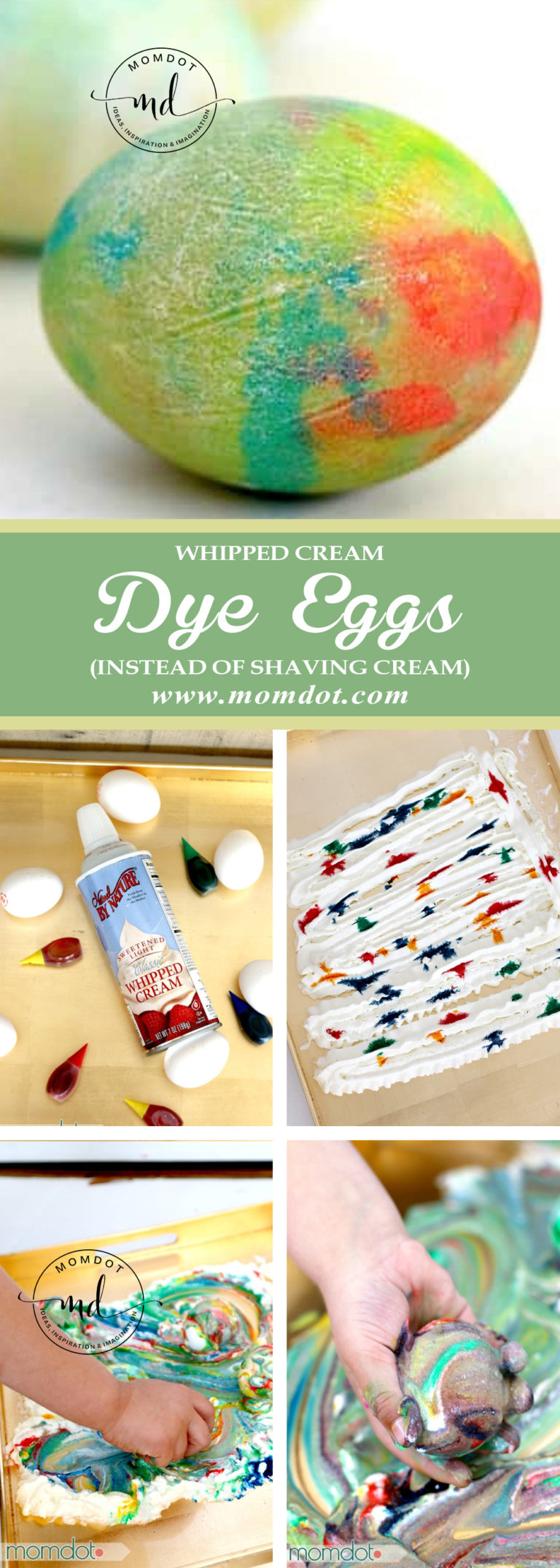 Whipped Cream Dyed Easter Eggs DIY
