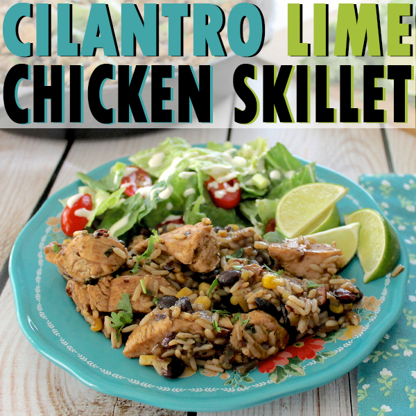 Cilantro Lime Chicken Skillet with Black Beans and Rice