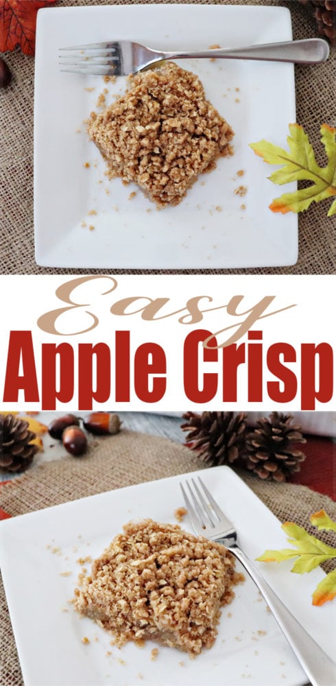 Easy apple crisp made with pie filling and oats.