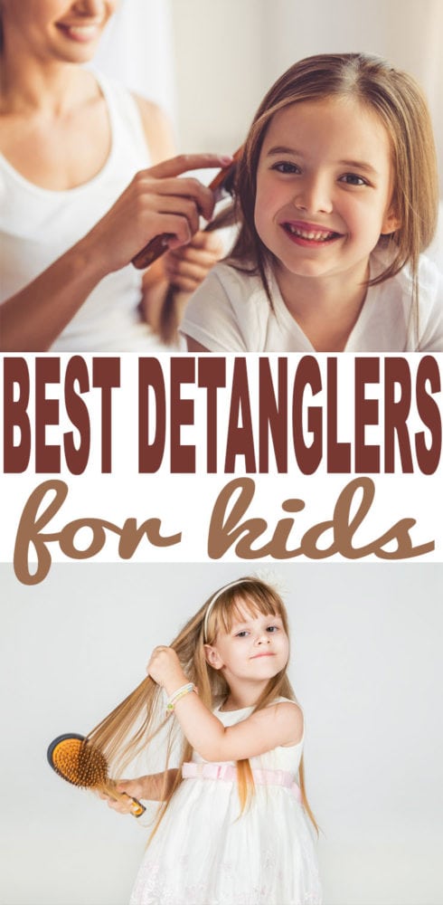 Children brushing hair that is tangle-free due to the use of detangling spray for kids.