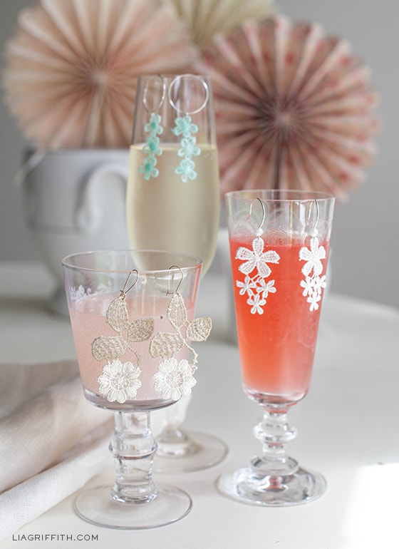 Earrings made from old lace make a beautiful and delicate DIY gift for moms.