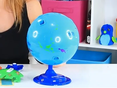 Learning Resources Puzzle Globe is a 3-D puzzle that kids can put together and features cute cartoon animals.