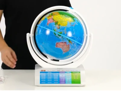 Oregon Scientific Smart Globe features augmented reality via smart device app.