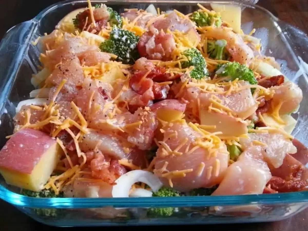 Chicken, Broccoli, Bacon, and Potato Bake