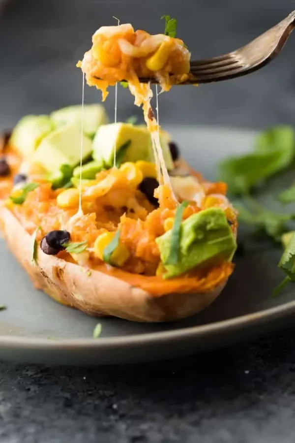 Enchilada Stuffed Sweet Potatoes 